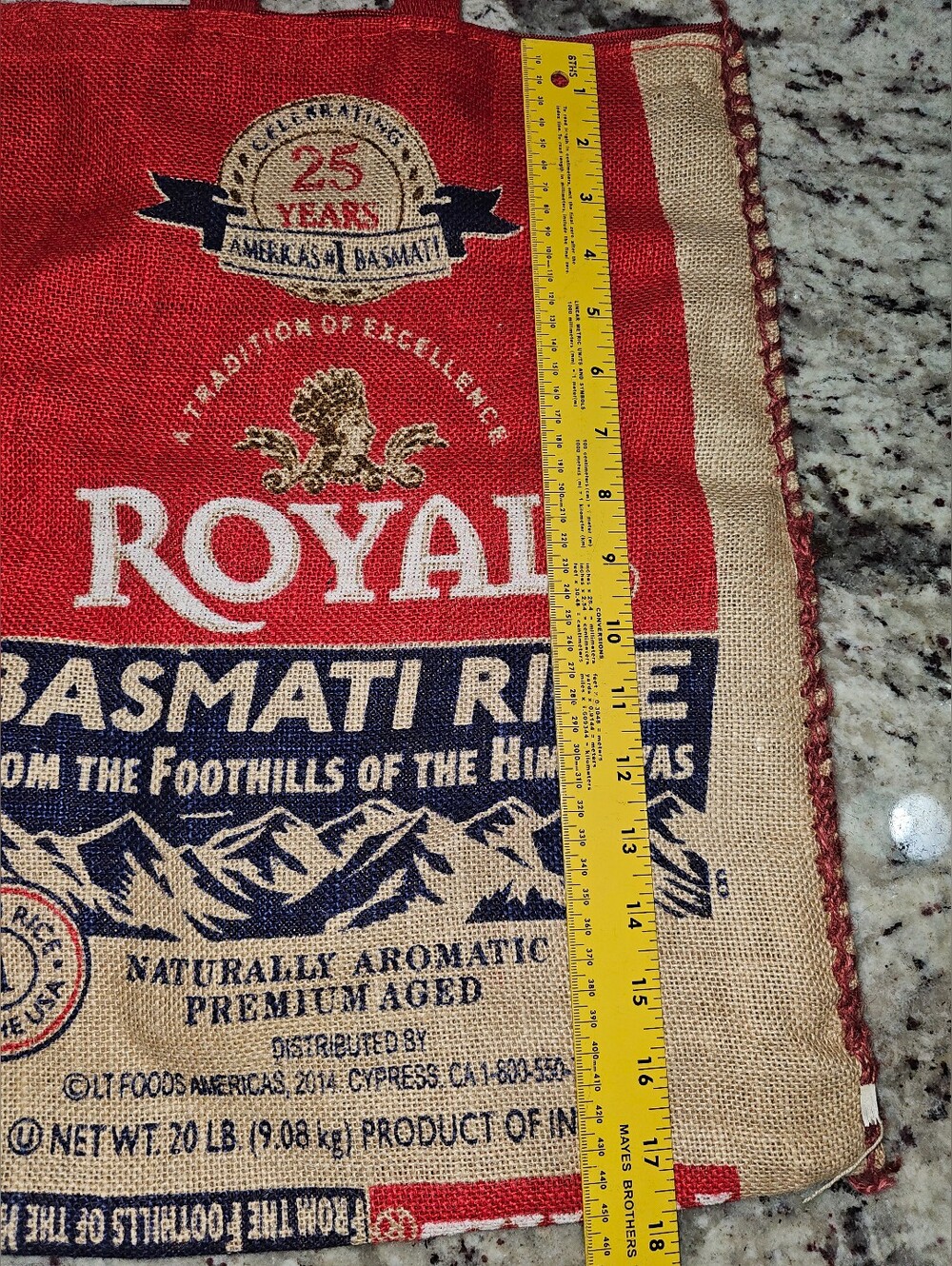 Royal Basmati Burlap Rice Tote Bag Reusable Eco Friendly - Picture 11 of 12